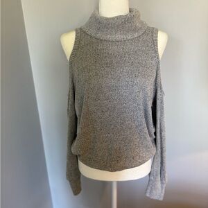 Allison Joy Heather Gray Knit Cold Shoulder Sweater from Evereve